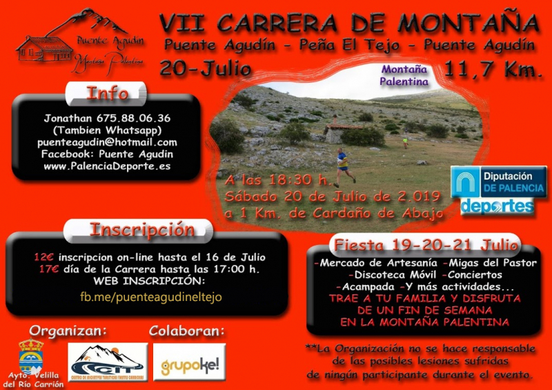 VII CARRERA MONTAÑA PUENTE AGUDÍN PEÑA EL TEJO - Inscríbete