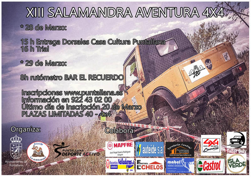 XIII SALAMANDRA AVENTURA 4X4 - Inscríbete