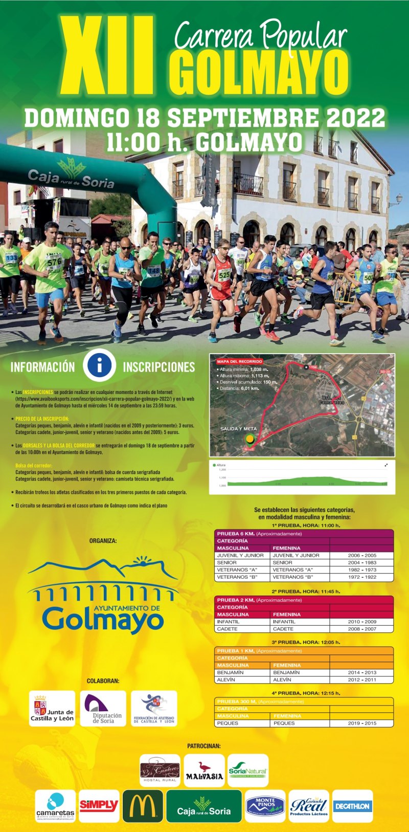 XII CARRERA POPULAR GOLMAYO - 2022 - Inscríbete
