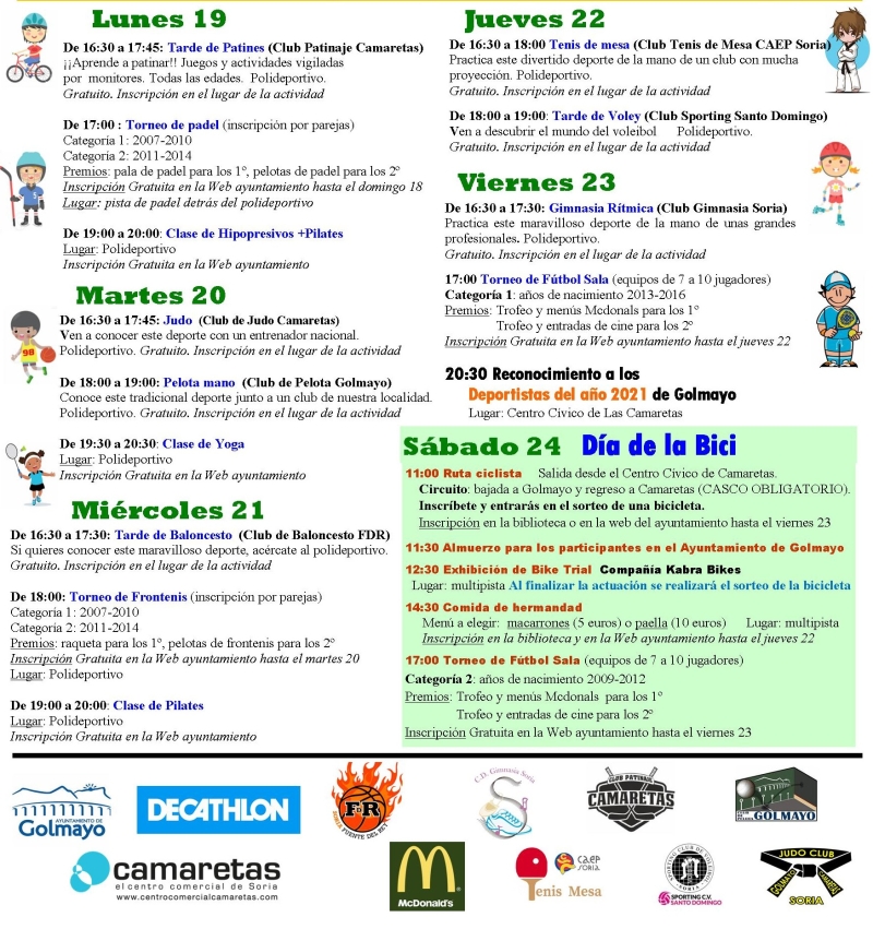 SEMANA DEPORTIVA. DÍA DE LA BICICLETA.  2022 - COPIA - Inscriu-te