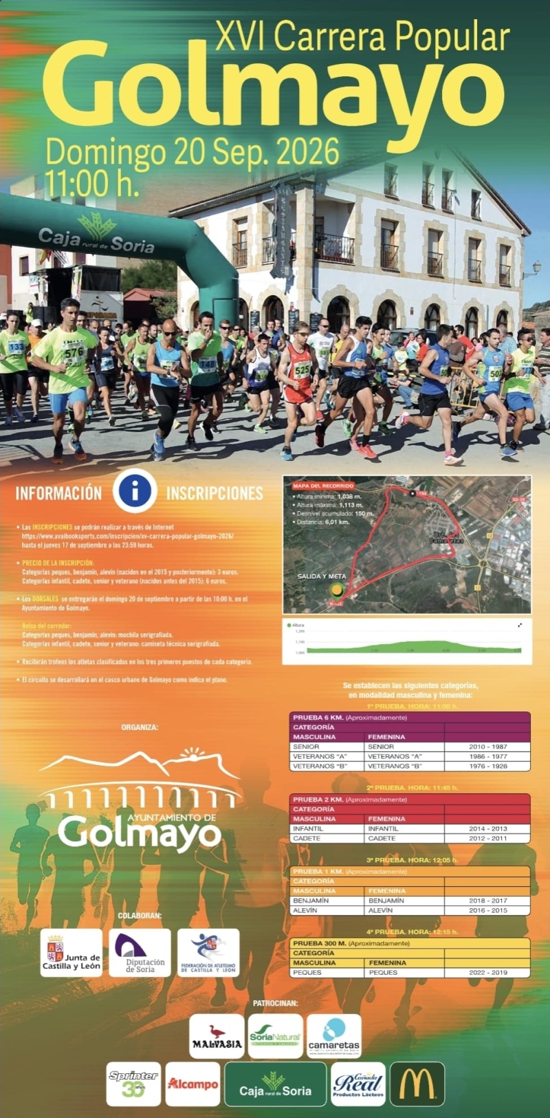 XVI CARRERA POPULAR GOLMAYO - 2026 - Inscríbete