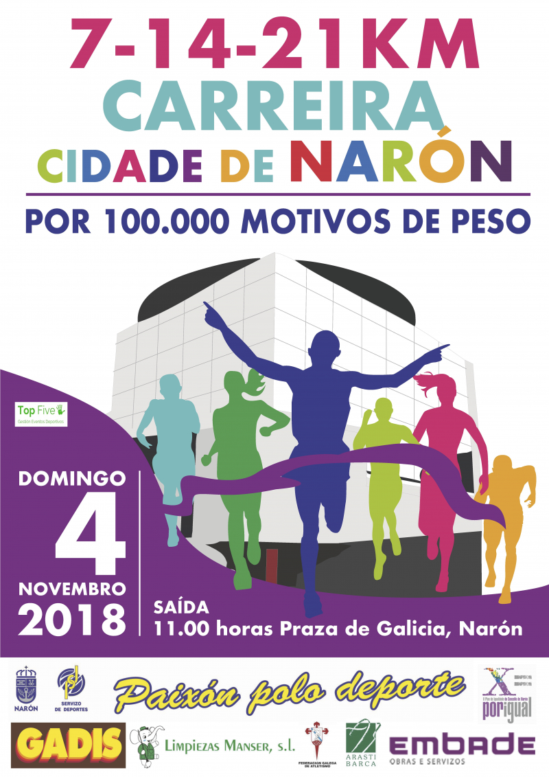  7 - 14 - 21 KM CIDADE DE NARÓN -  I A CARREIRA DE TOD@S - Inscríbete