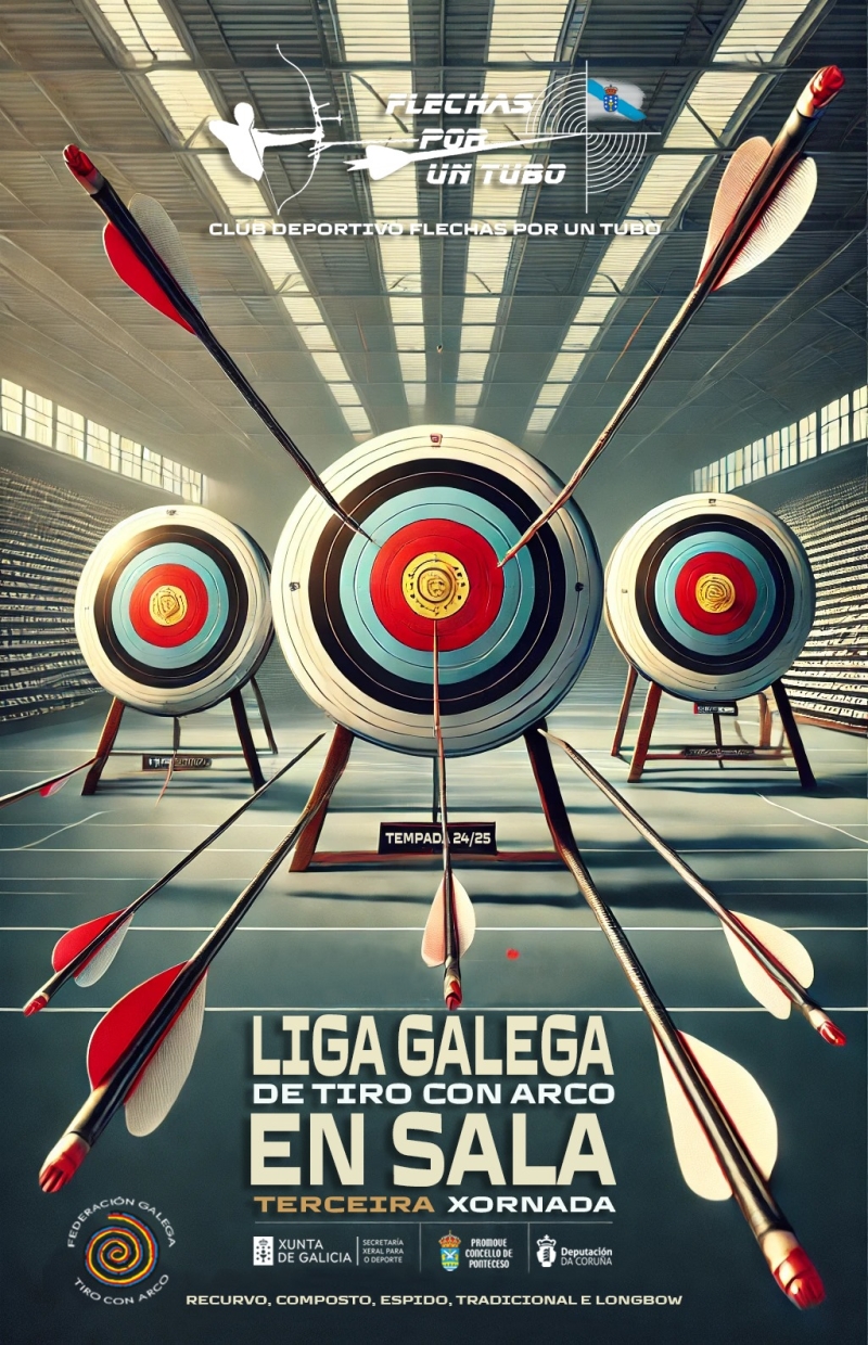 3 TIRADA LIGA GALEGA DE SALA 2024/25 ARCO R-C-B-T-L-ADAPTADO U15-U18-U21-SENIOR-50+ - Inscreva-se