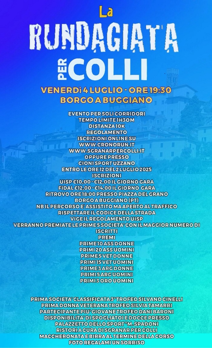 RUNDAGIATA PER COLLI - Iscriviti