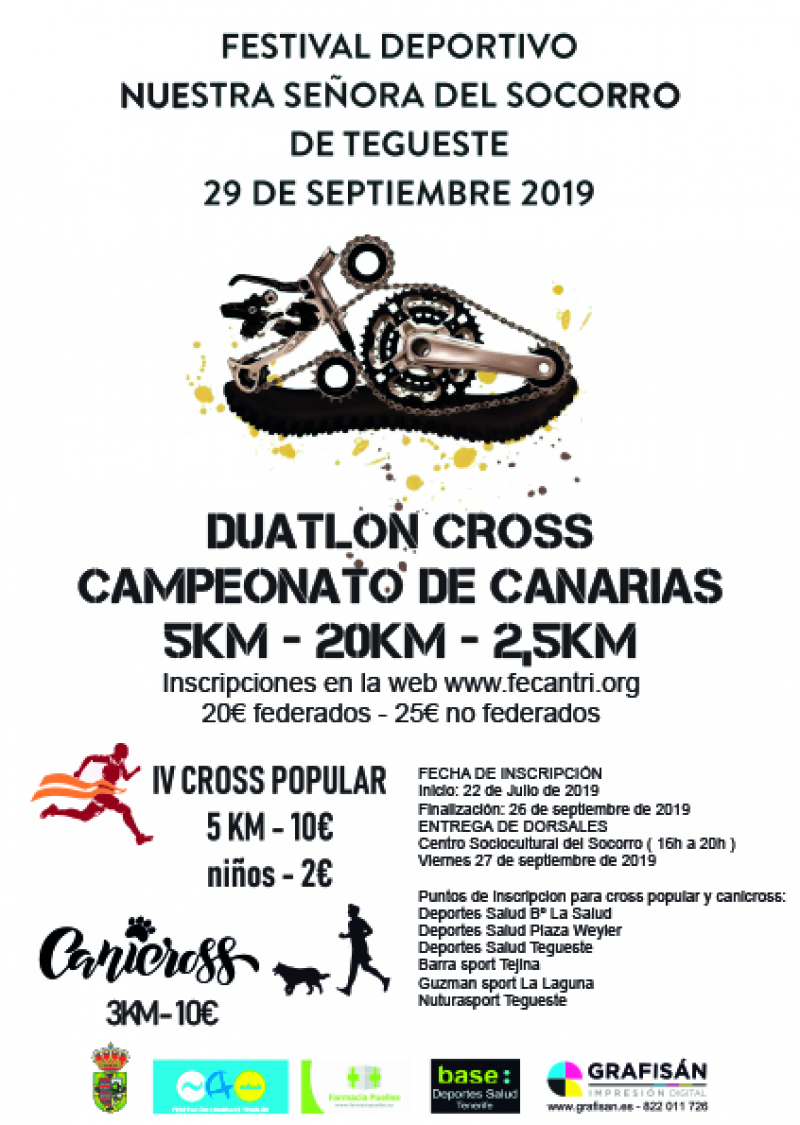 CAMPEONATO DE CANARIAS DE DUATLÓN CROSS-FESTIVAL DEPORTIVO NUESTRA SEÑORA DEL SOCORRO - Inscreva-se