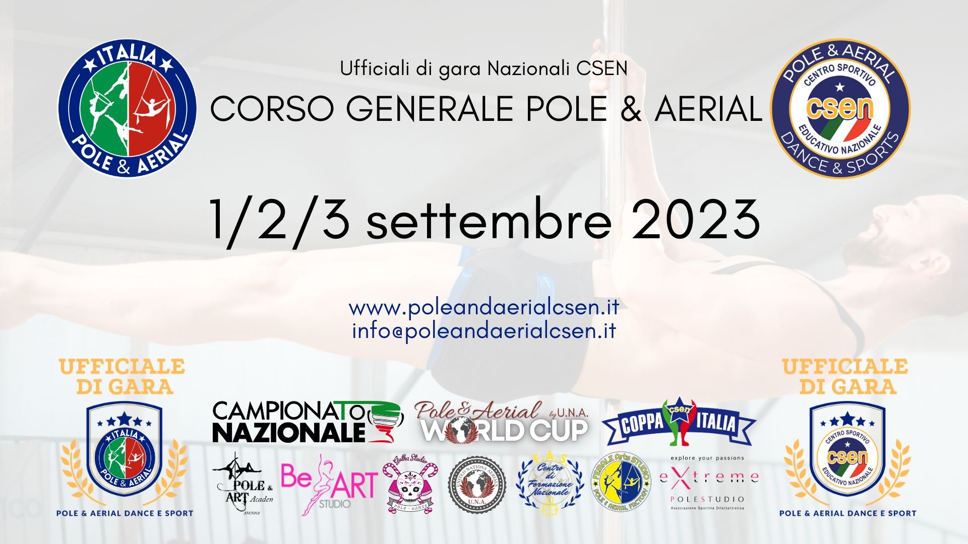 CORSO UFFICIALI DI GARA NAZIONALE CSEN -  1,2,3 SETTEMBRE 2023 - Register