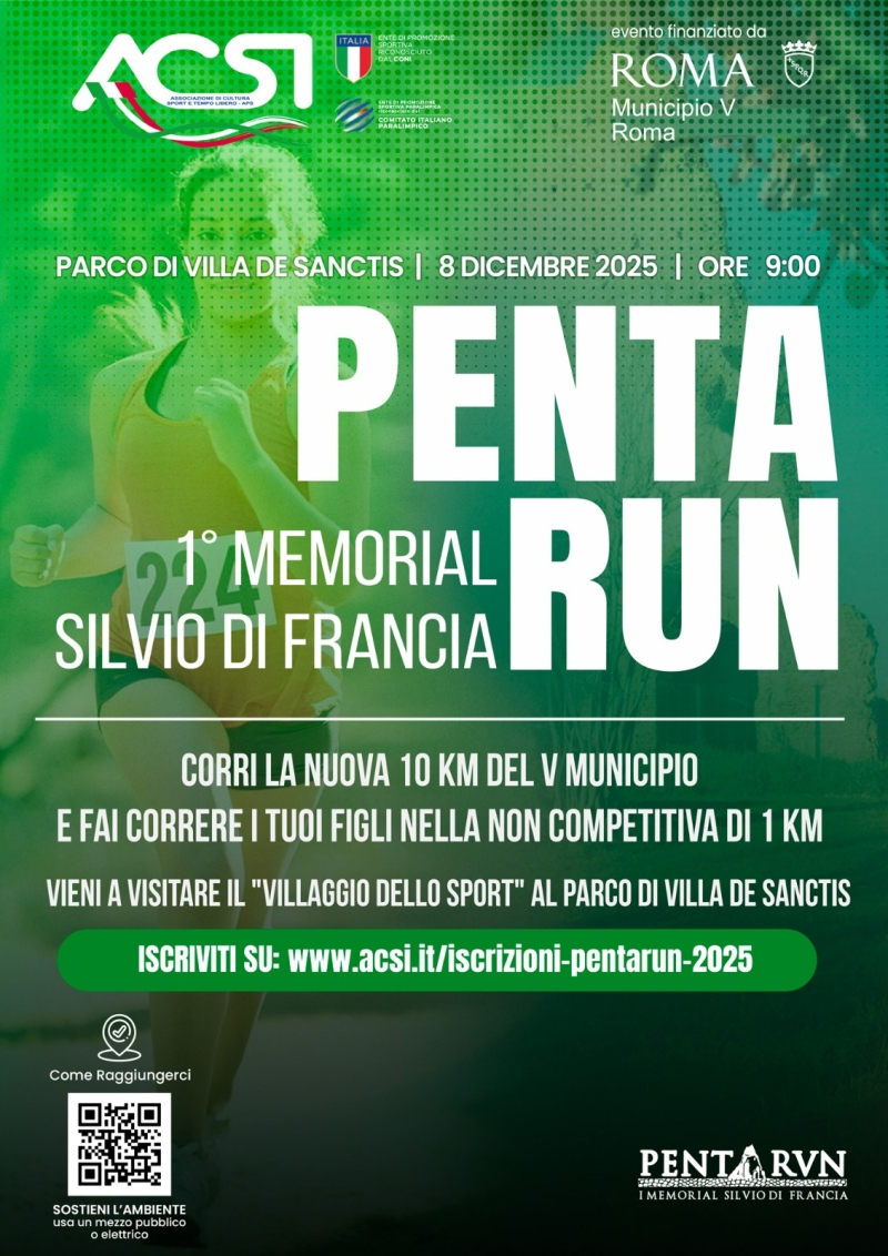 PENTA RUN - MEMORIAL SILVIO DI FRANCIA - Register