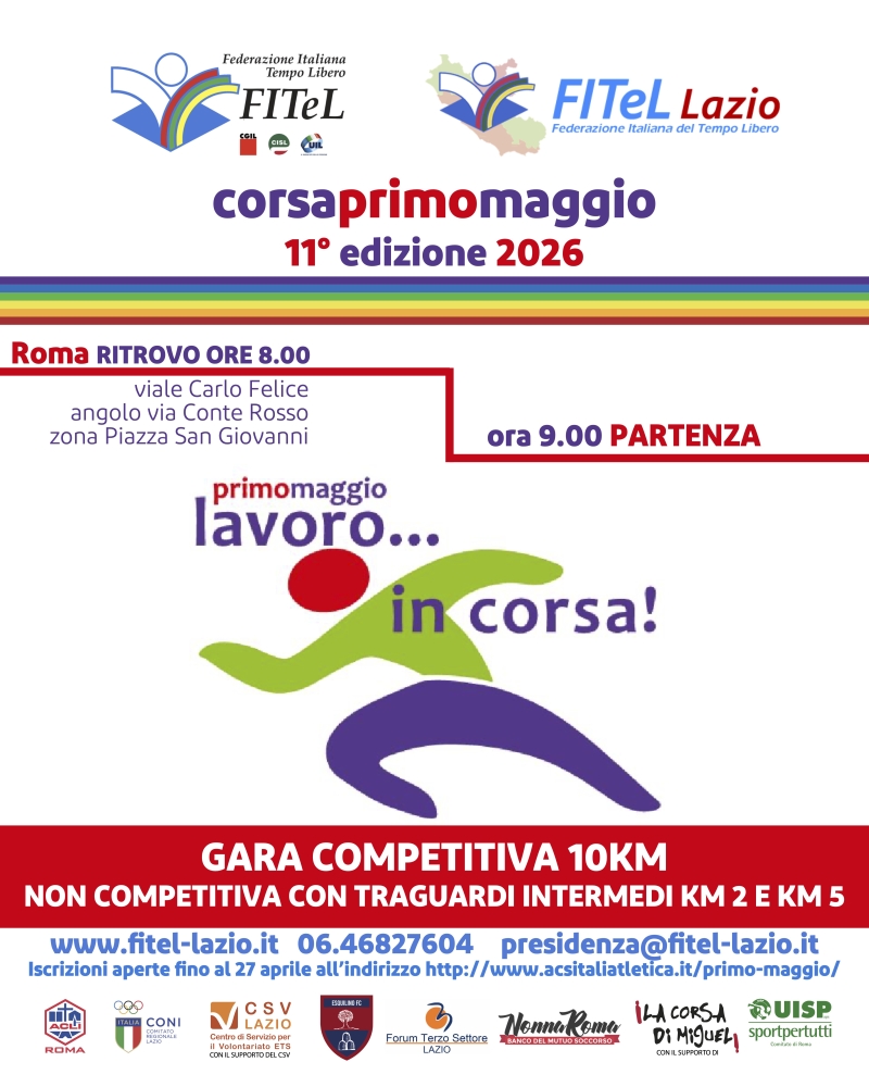 PRIMO MAGGIO - LAVORO IN CORSA 2026 - Iscriviti