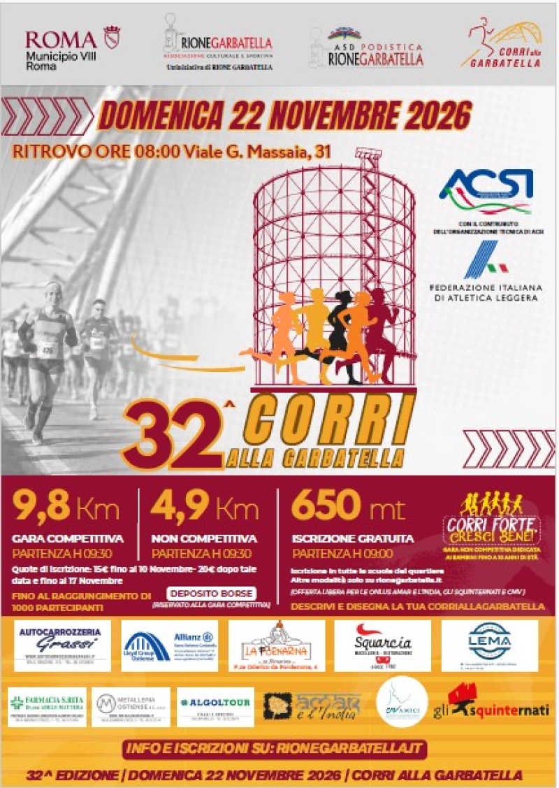 CORRI ALLA GARBATELLA - Iscriviti
