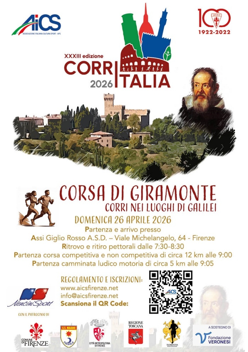 CORRITALIA 2026 FIRENZE - CORSA DI GIRAMONTE - Iscriviti