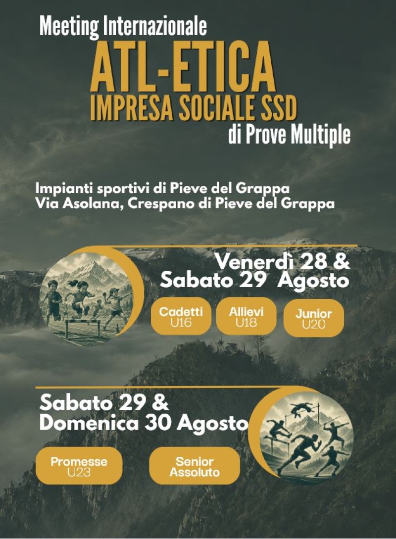 MEETING INTERNAZIONALE ATL-ETICA DI PROVE MULTIPLE INDIVIDUALI E A SQUADRE - VALEVOLE ANCHE COME CAMPIONATO NAZIONALE ACSI - Iscriviti
