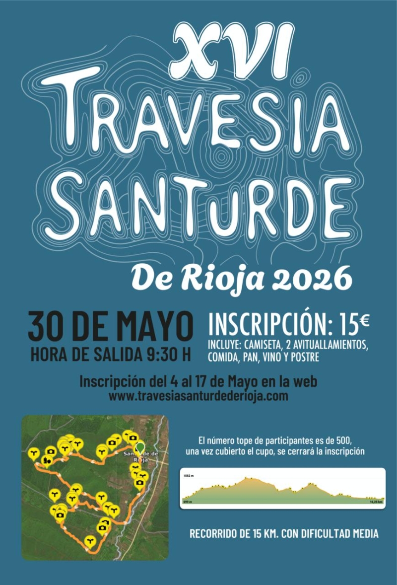 XVI TRAVESÍA SANTURDE DE RIOJA 2026 - Inscríbete