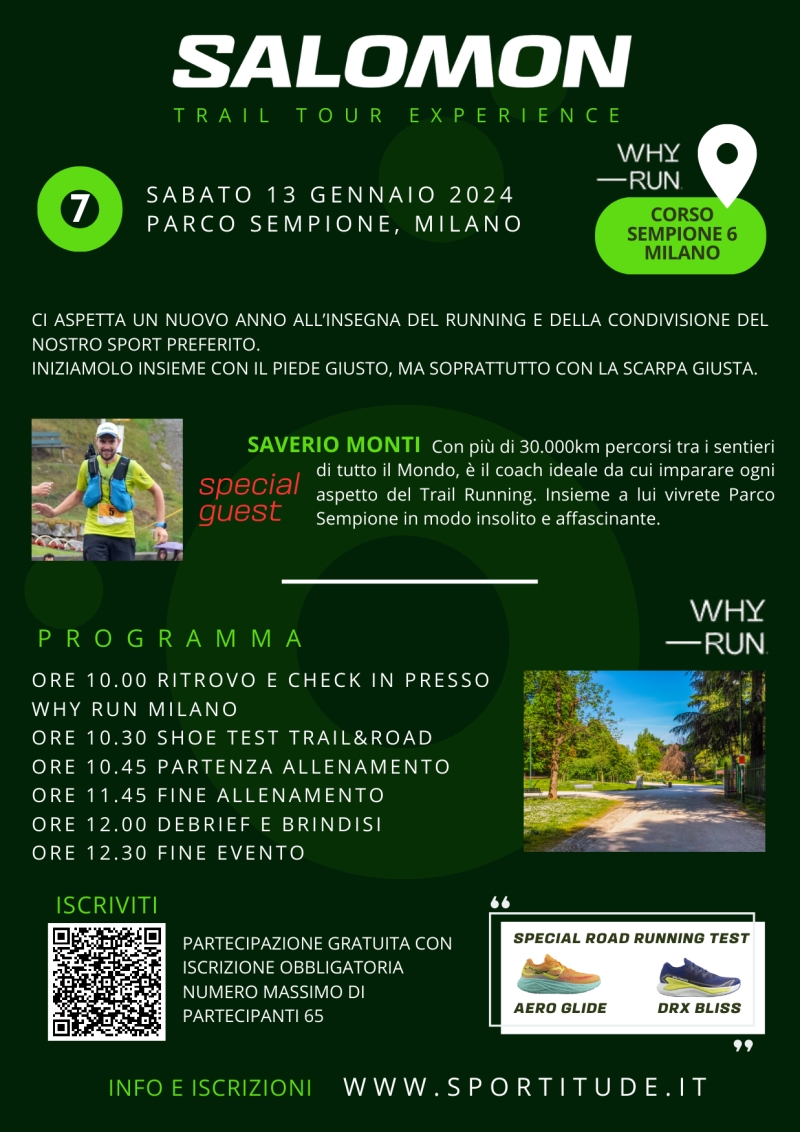 SALOMON TRAIL TOUR EXPERIENCE 2023 - 13  GENNAIO - PARCO SEMPIONE - Register