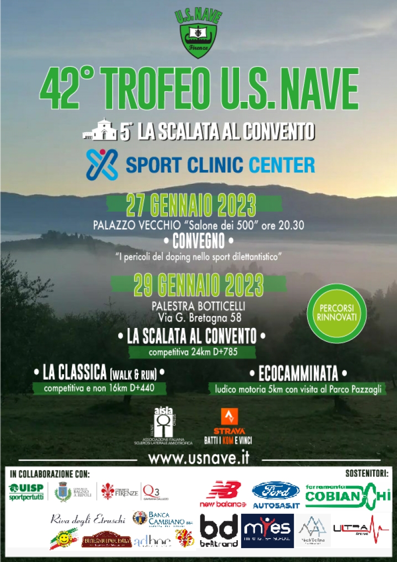 42° TROFEO US NAVE SPORT CLINIC CENTER - 5ª SCALATA AL CONVENTO - CAMMINATA PARCO PAZZAGLI - Register