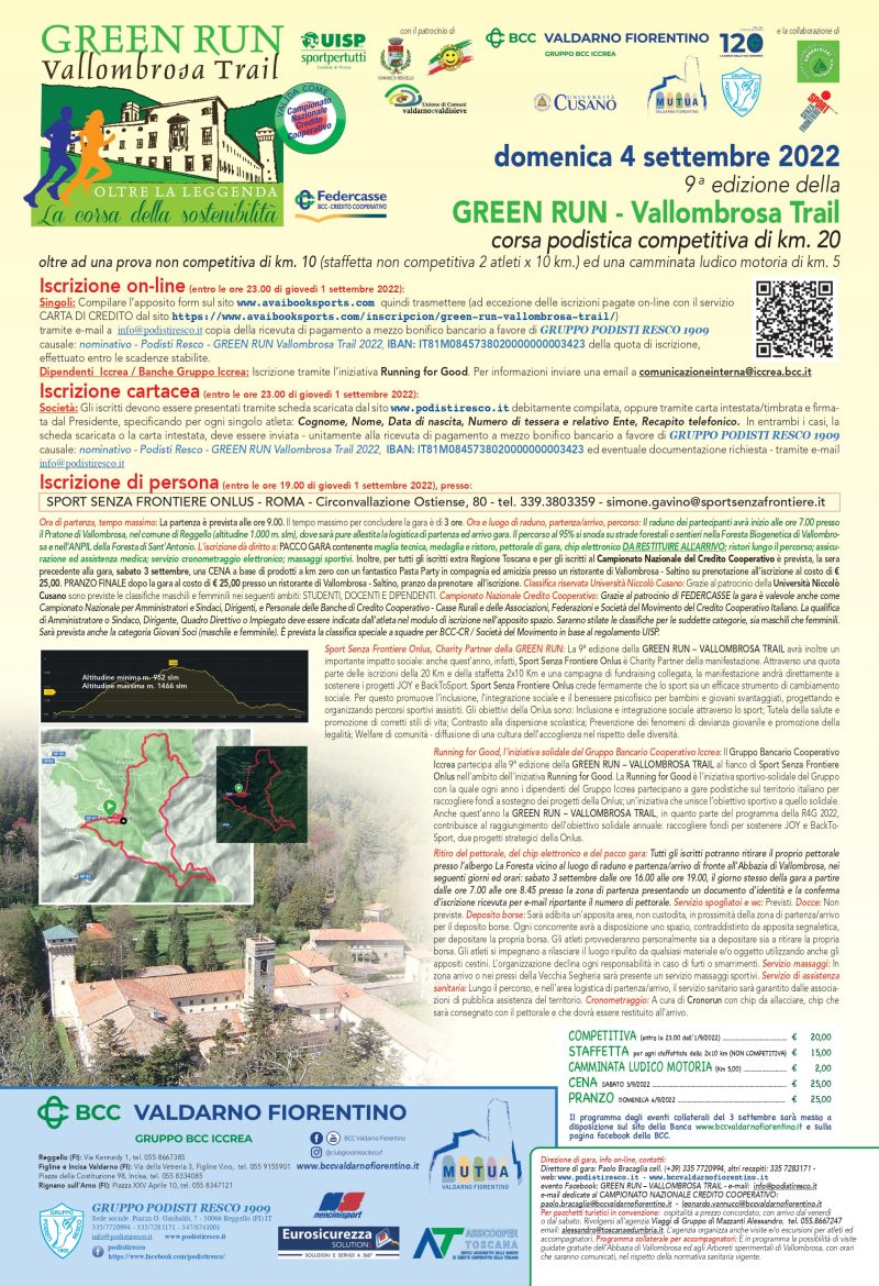 GREEN RUN - VALLOMBROSA TRAIL - Iscriviti