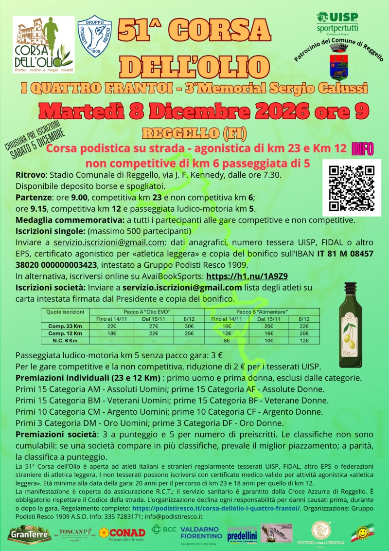 CORSA DELL'OLIO - I QUATTRO FRANTOI - Iscriviti