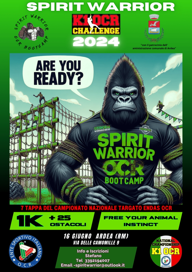 SPIRIT WARRIOR K1 OCR CHALLANGE   16 GIUGNO 2024 - Inscris-toi