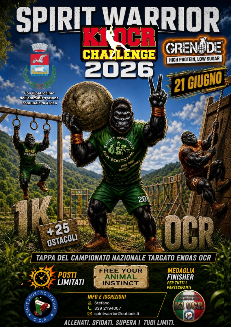 SPIRIT WARRIOR K1 OCR CHALLANGE   21 GIUGNO 2026 - Iscriviti