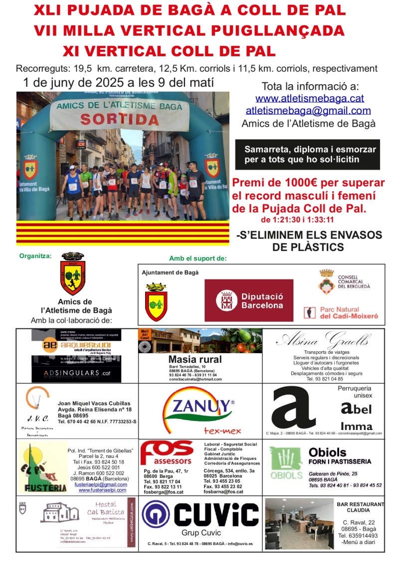 PUJADA DE BAGÀ A COLL DE PAL - MILLA VERTICAL BAGÀ PUIGLLANÇADA - VERTICAL COLL DE PAL - Inscris-toi