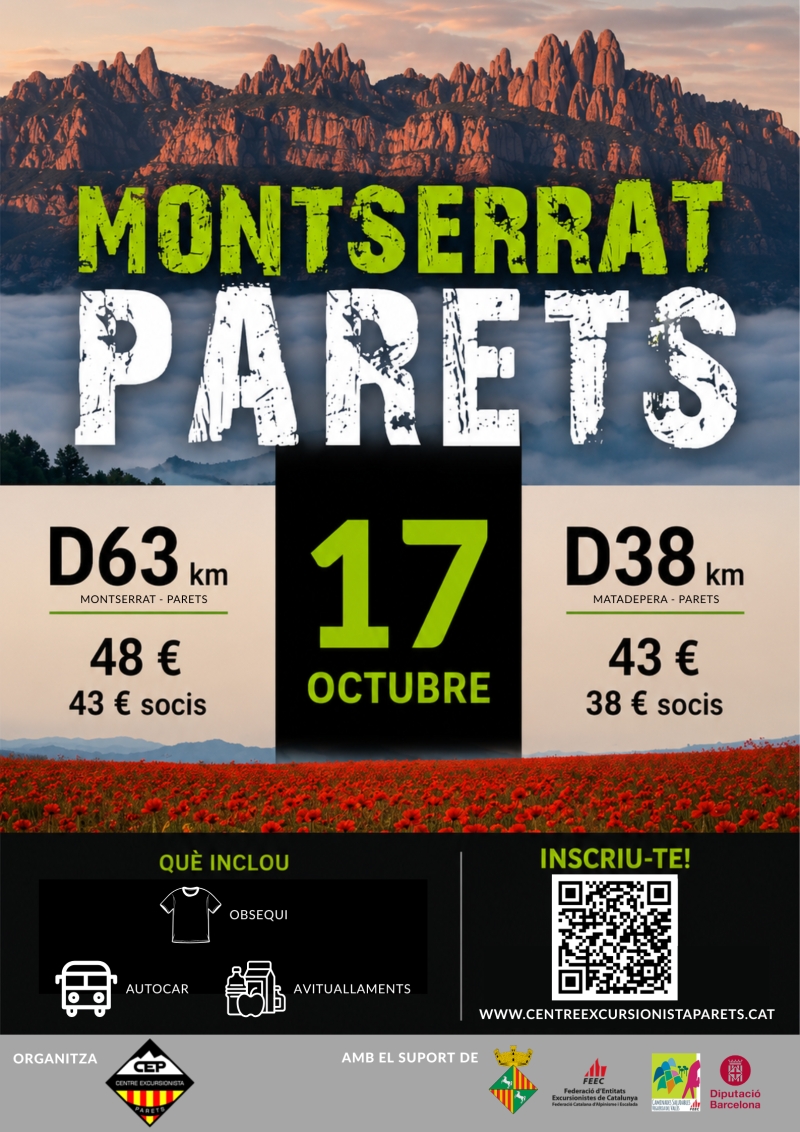 MARXA  RESISTÈNCIA MONTSERRAT -PARETS 2026 - Inscríbete