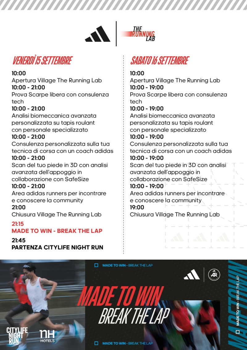 ADIDAS  THE RUNNING LAB - CITYLIFE NIGHT RUN - Register