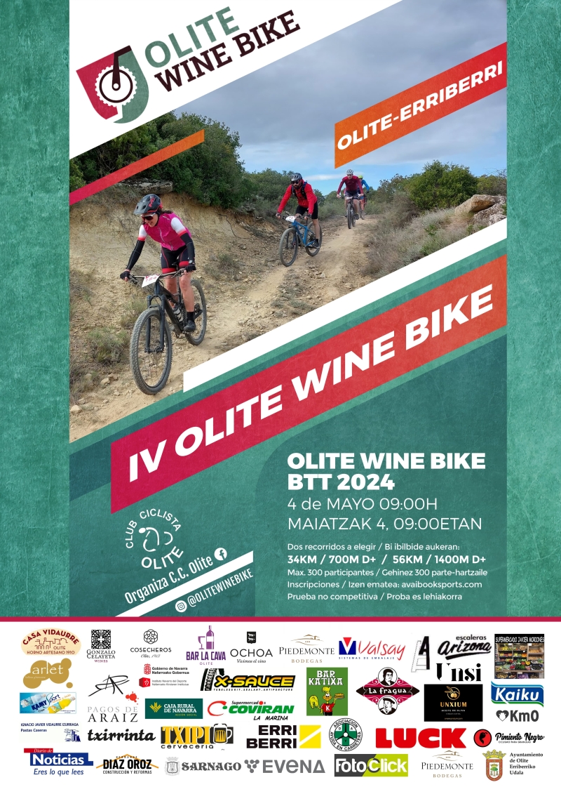 OLITE WINE BIKE BTT 2024 - Inskriba zaitez
