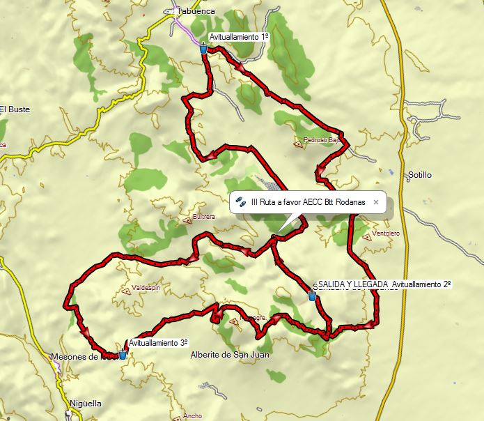 III Ruta a favor AECC Btt Rodanas MAPA