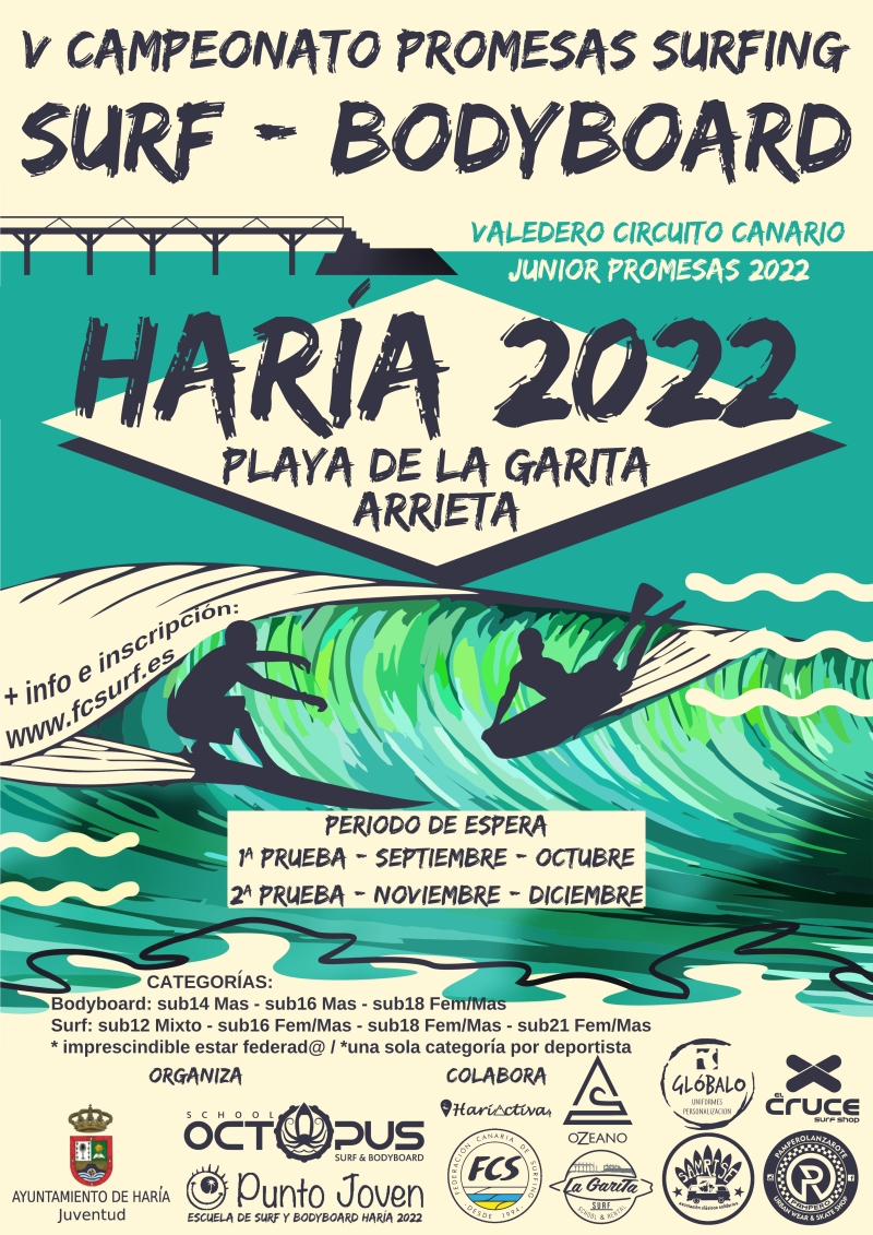 V CAMPEONATO PROMESAS SURF Y BODYBOARD PLAYA  DE HARÍA - COPIA - Inscríbete