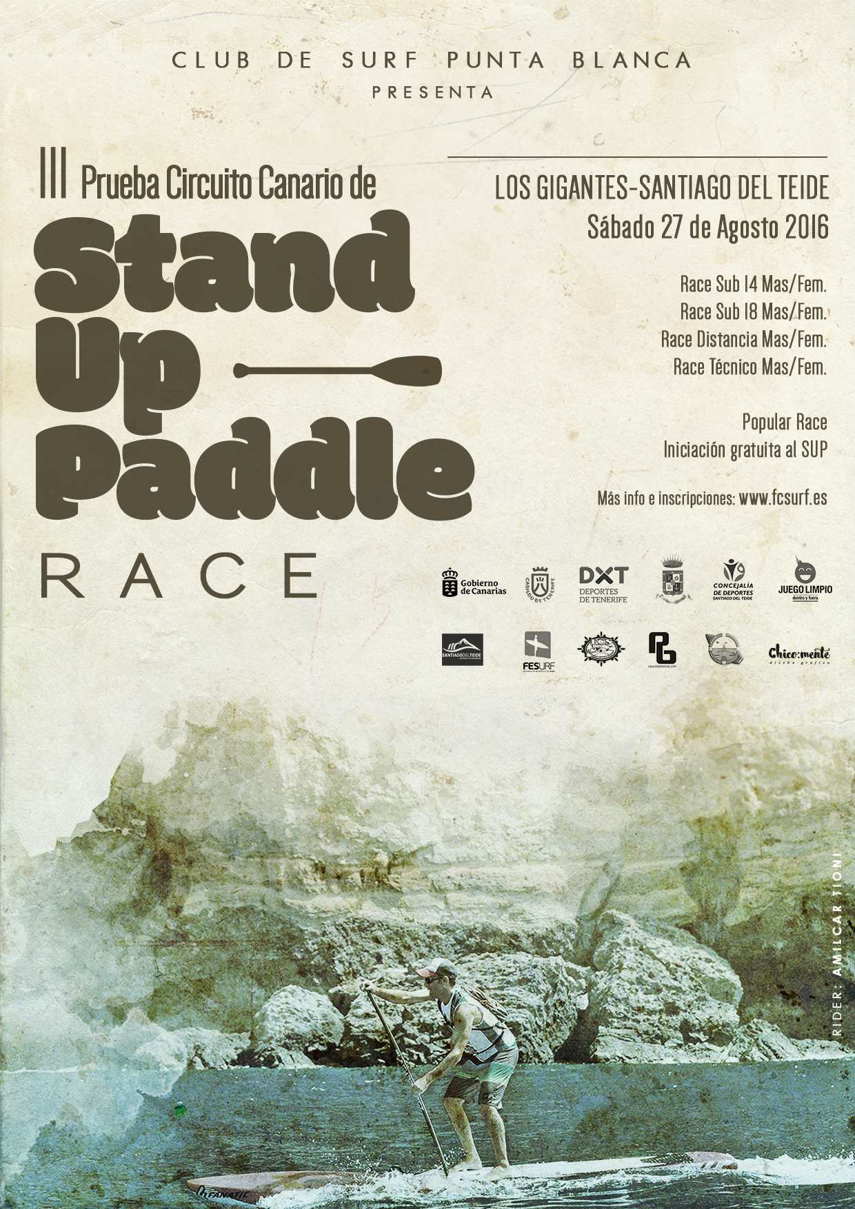RACE STAND UP PADDLE LOS GIGANTES-SANTIAGO DEL TEIDE-PB - NO FEDERADOS - Inscríbete