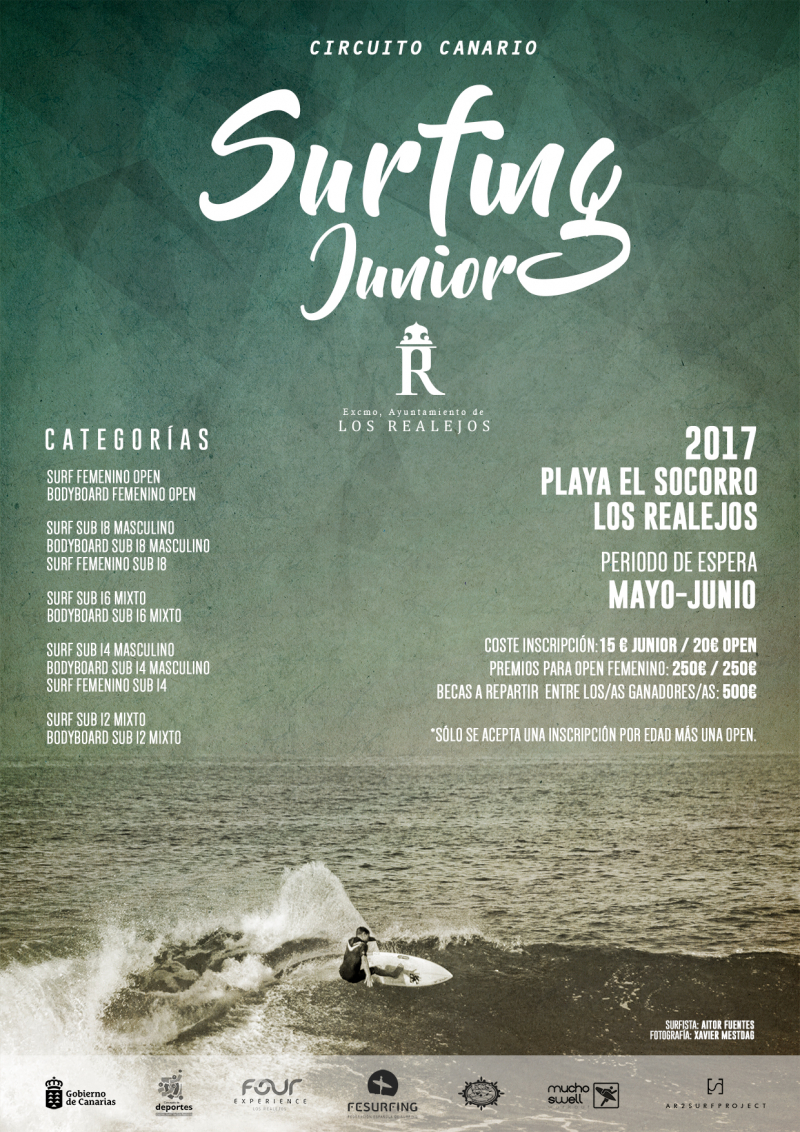 CIRCUITO CANARIO DE SURFING JUNIOR  & FEMENINO PLAYA DEL SOCORRO - 2017  - Inscríbete
