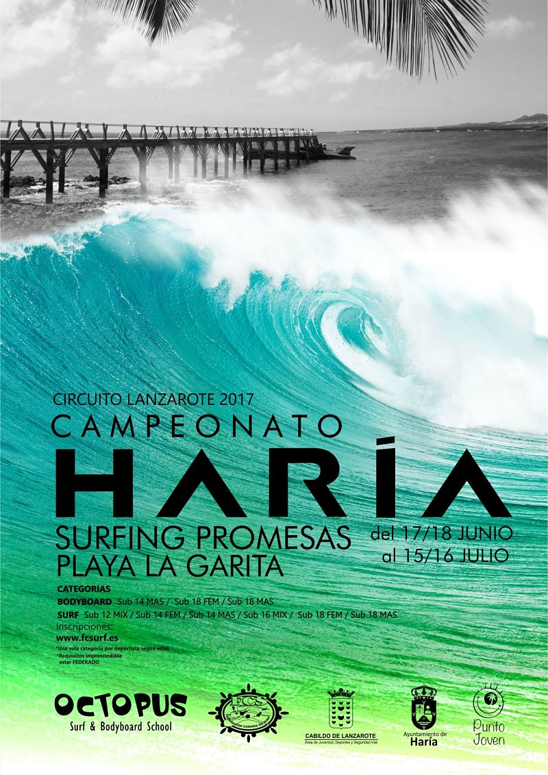 CAMPEONATO HARIA SURFING PROMESAS - CIRCUITO LANZAROTE - Inscríbete