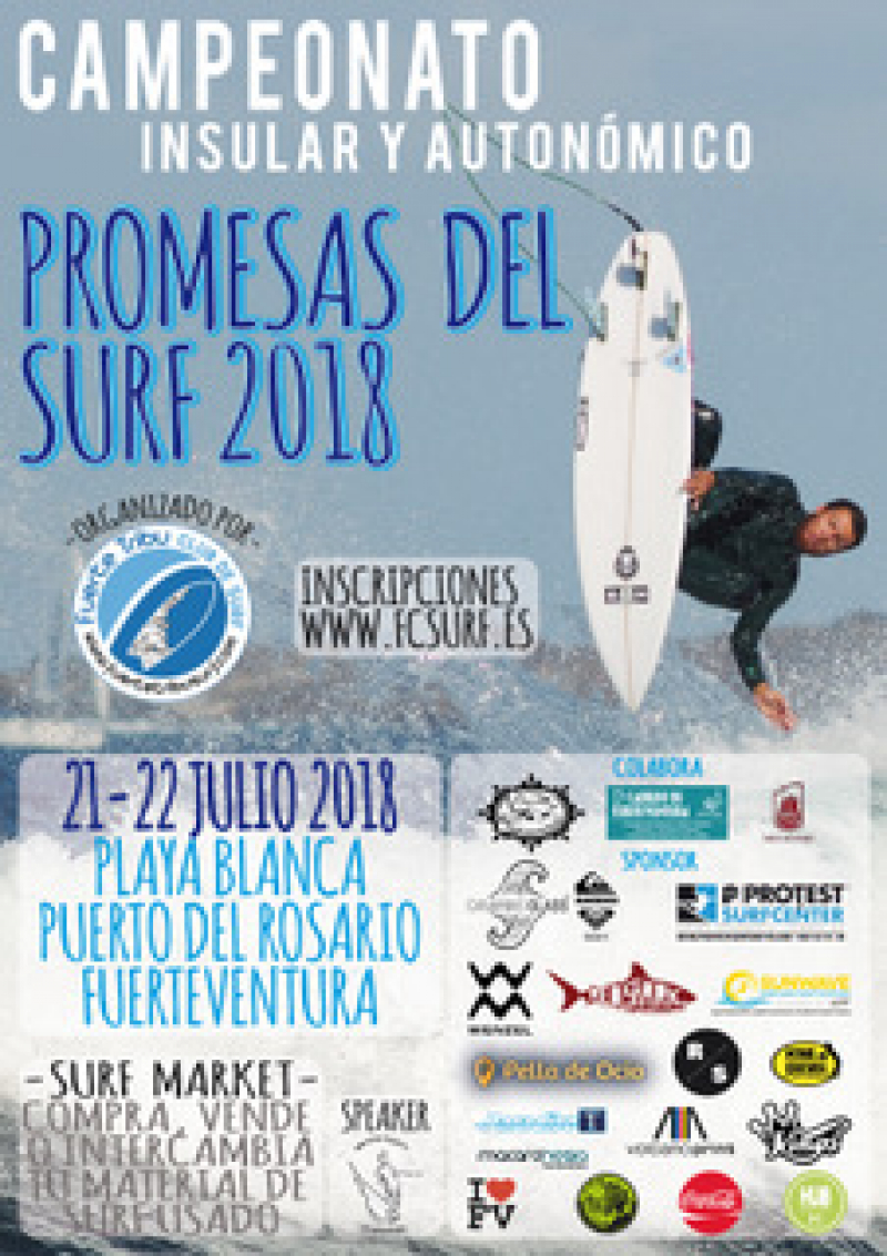 CAMPEONATO INSULAR Y AUTONOMICO PROMESAS DEL SURF PLAYA BLANCA 2018  FUERTEVENTURA  - Inscríbete