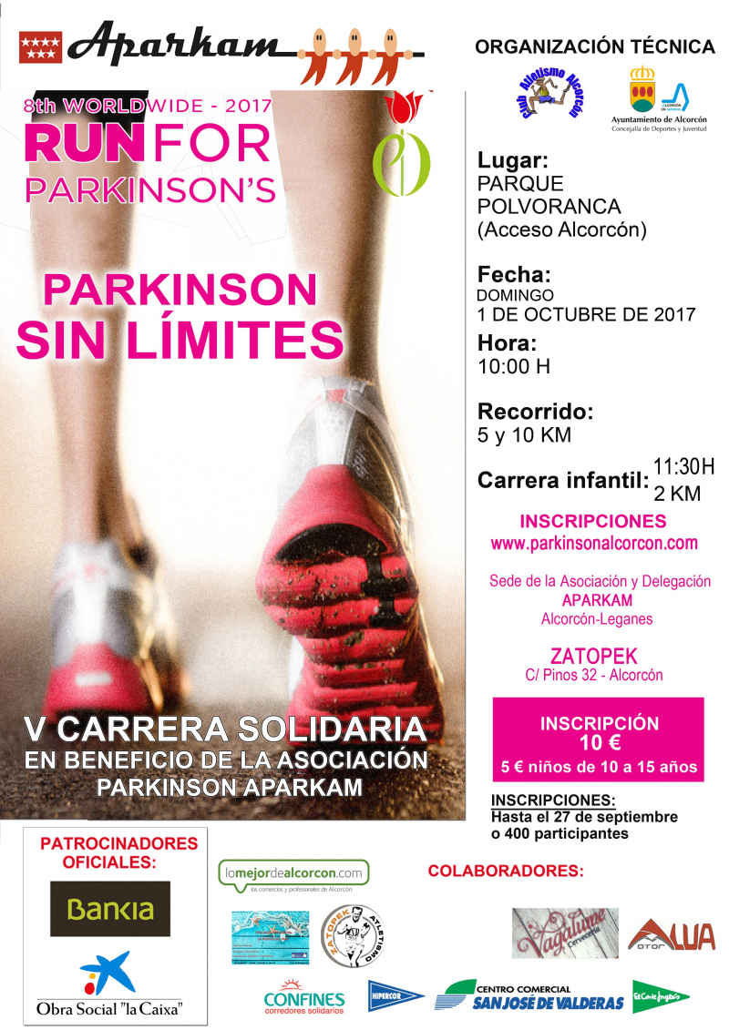 V CARRERA SOLIDARIA RUN FOR PARKINSON APARKAM- PARKINSON SIN LIMITES - Inscríbete