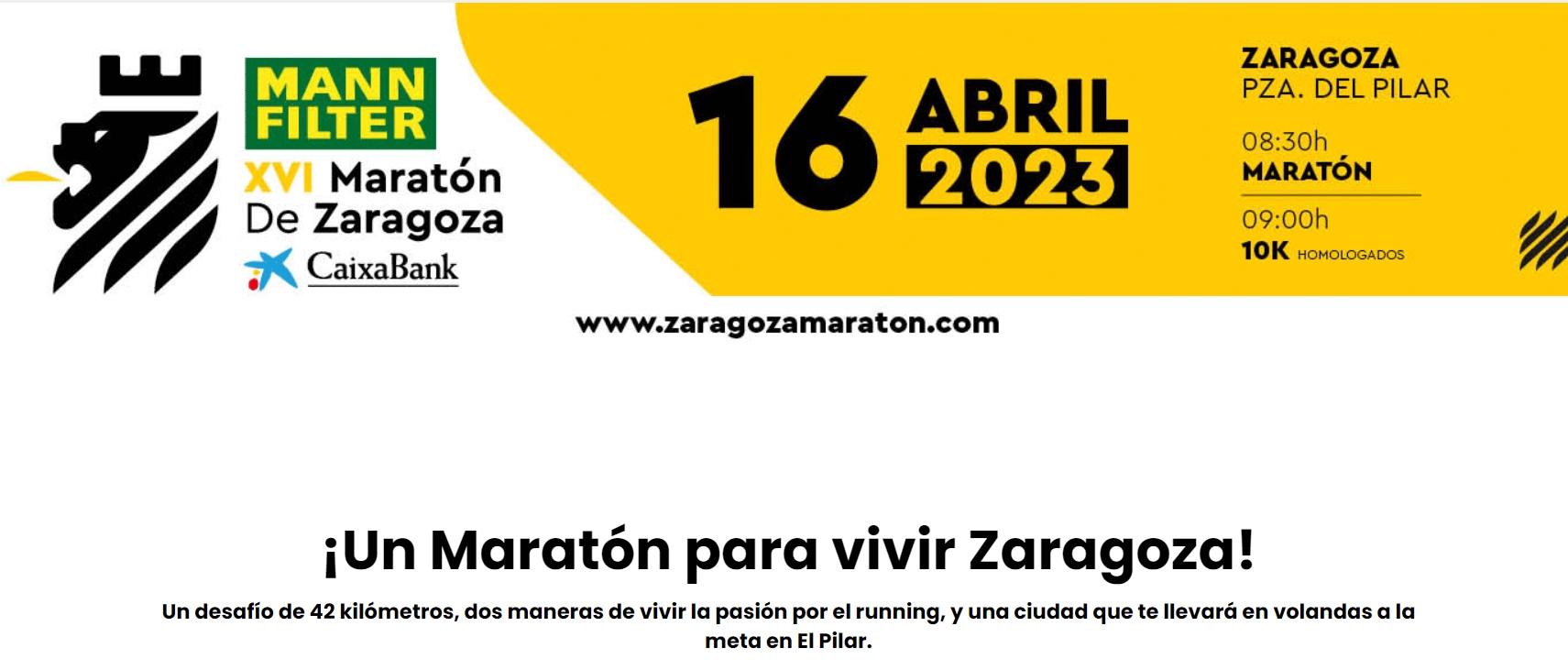 ALOJAMIENTO OFICIAL MARATÓN ZARAGOZA 2023 - Inscríbete