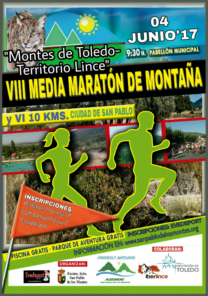 VIII MEDIA MARATÓN DE MONTAÑA “MONTES DE TOLEDO” Y “VI 10 KM CIUDAD DE SAN PABLO” - Inscríbete