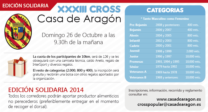 XXXIII CROSS CASA DE ARAGÓN - Inscríbete