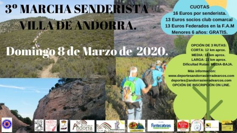 MARCHA SENDERISTA VILLA DE ANDORRA 2020( INSCRIPCIONES CERRADAS ) - Inscríbete