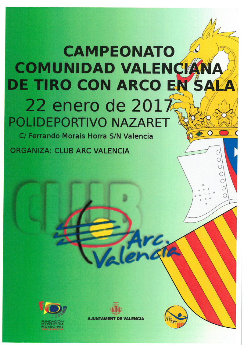 XXII CAMPEONATO COMUNIDAD VALENCIANA DE TIRO CON ARCO EN SALA. - Inscríbete