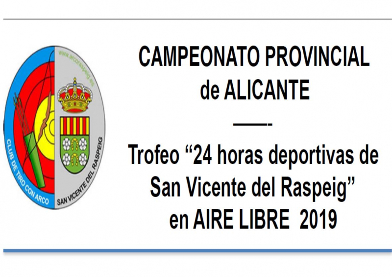 CAMPEONATO PROVINCIAL DE ALICANTE EN AIRE LIBRE 2019 - Inscríbete