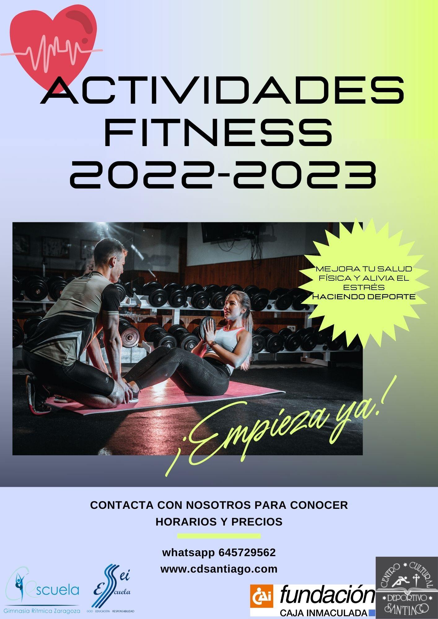 ACTIVIDADES FITNESS C.D. SANTIAGO 2022-2023 - Inscríbete