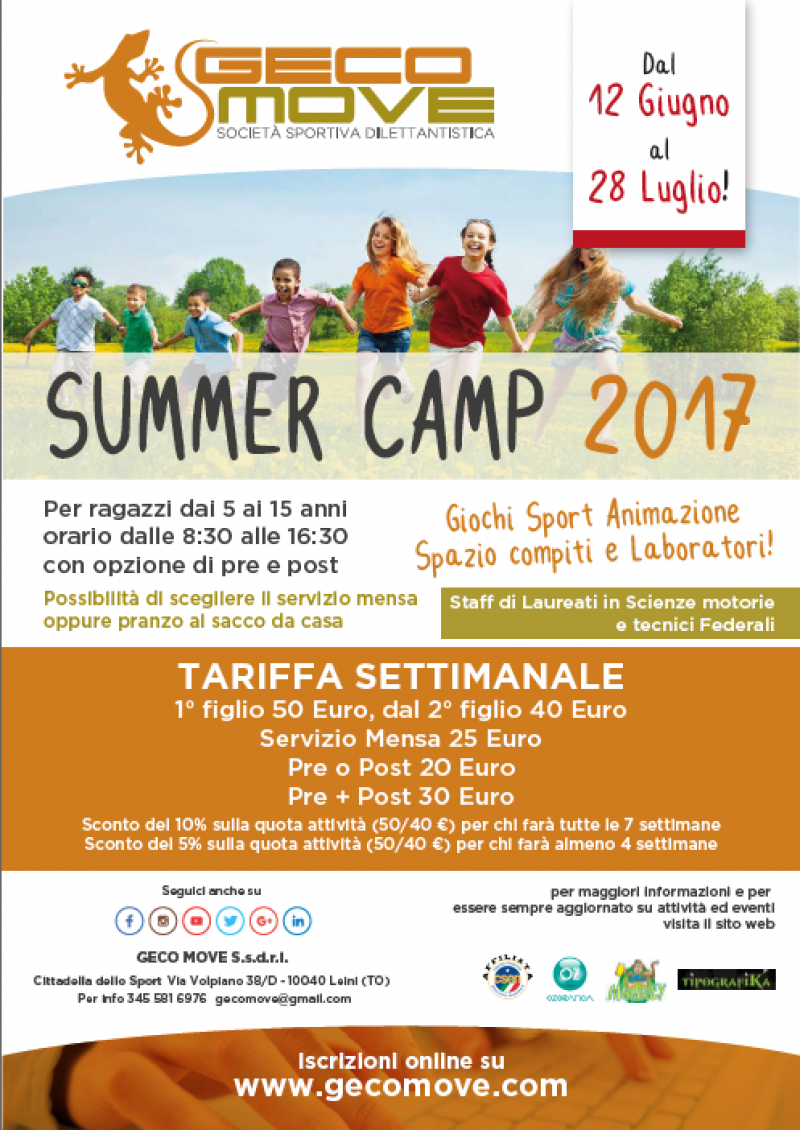 SUMMER CAMP 2017 - Iscriviti