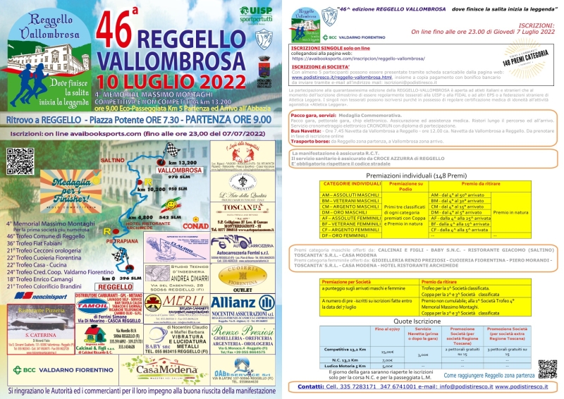 REGGELLO-VALLOMBROSA - Iscriviti