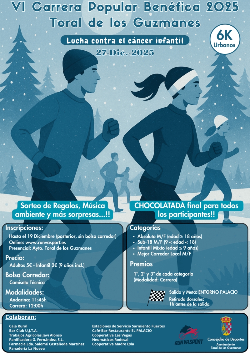 Locandina dell&rsquo;evento VI CARRERA POPULAR BENÉFICA TORAL DE LOS GUZMANES
