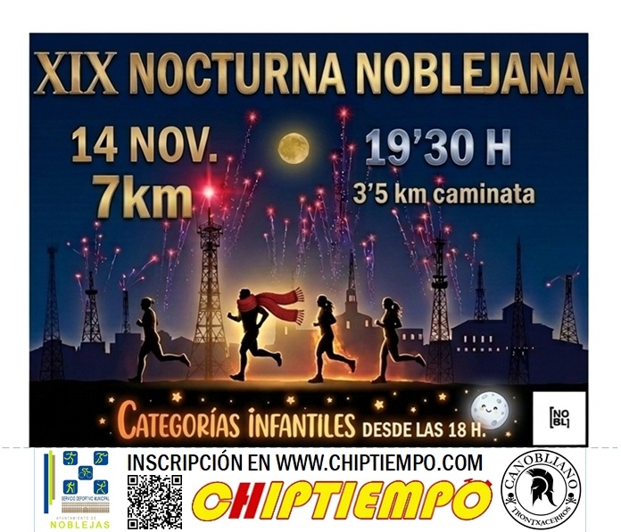 Cartel del evento XIX CARRERA POPULAR NOCTURNA DE NOBLEJAS
