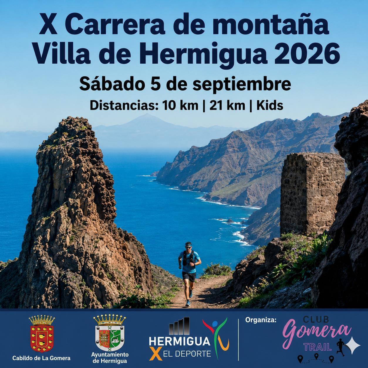 Cartel del evento X CARRERA DE MONTAÑA VILLA DE HERMIGUA 2026