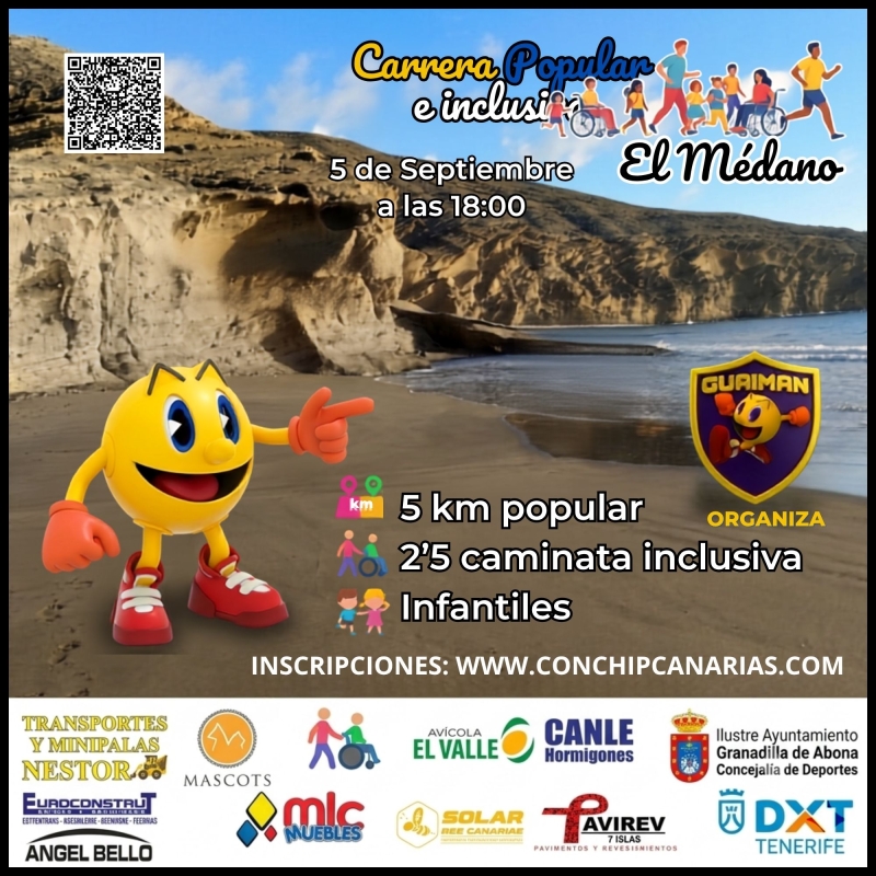 Cartel del evento I CARRERA POPULAR E INCLUSIVA EL MEDANO 2026