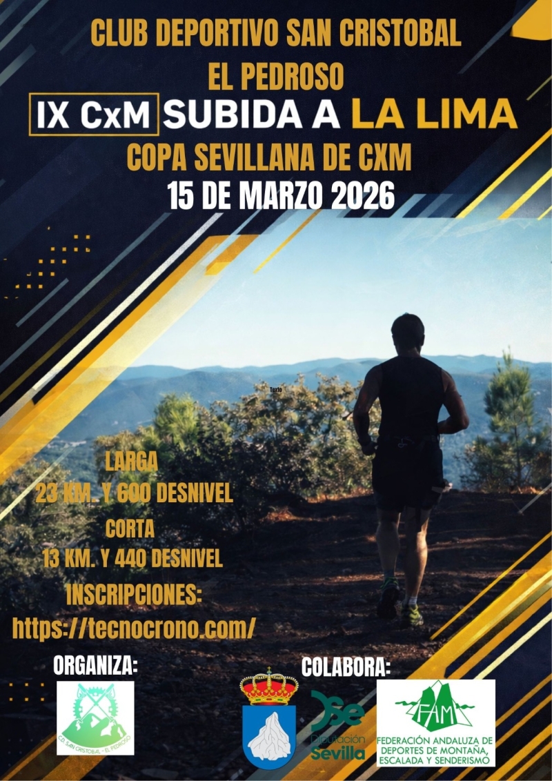 Cartel del evento IX CXM SUBIDA A LA LIMA (EL PEDROSO) 