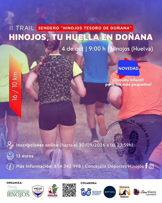 Cartel del evento II TRAIL “HINOJOS  TU HUELLA EN DOÑANA