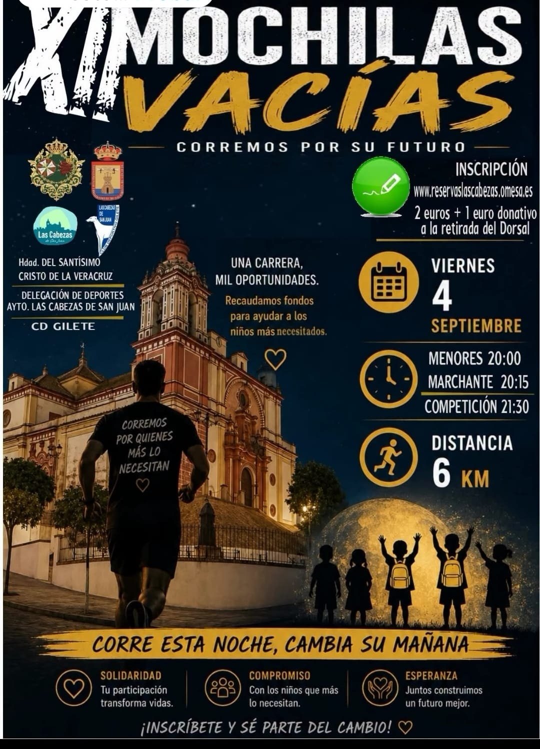Event Poster XII CARRERA NOCTURNA MOCHILAS VACÍAS 