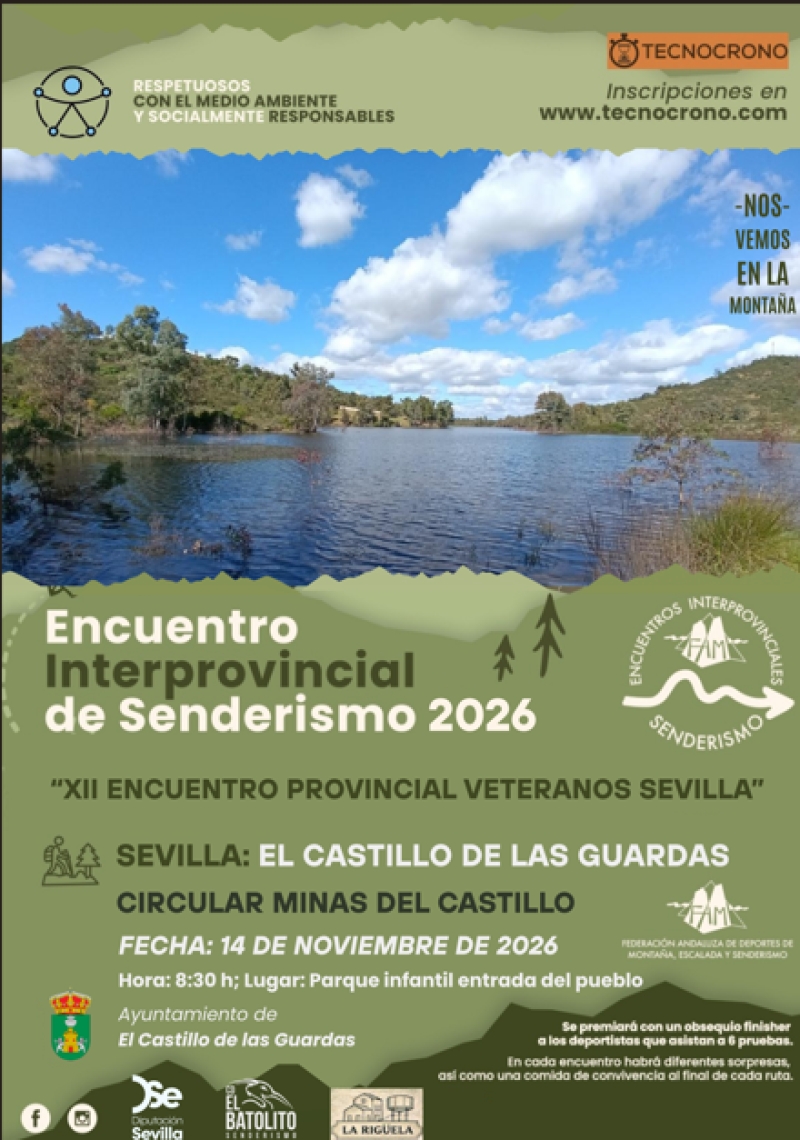 Cartel del evento “III ENCUENTRO INTERPROVINCIAL DE SENDERISMO 2026” Y “XII ENCUENTRO PROVINCIAL DE SENDERISTAS VETERANOS 2026”